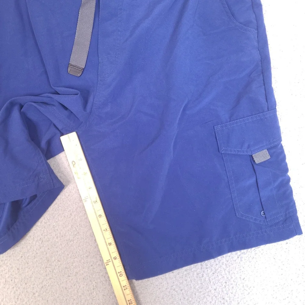 Cabela's Cargo Shorts Mens Large 36 Blue Hybrid‎ Swim Wear Lined Fishing Belted